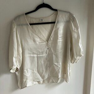 Aritzia silk style blouse